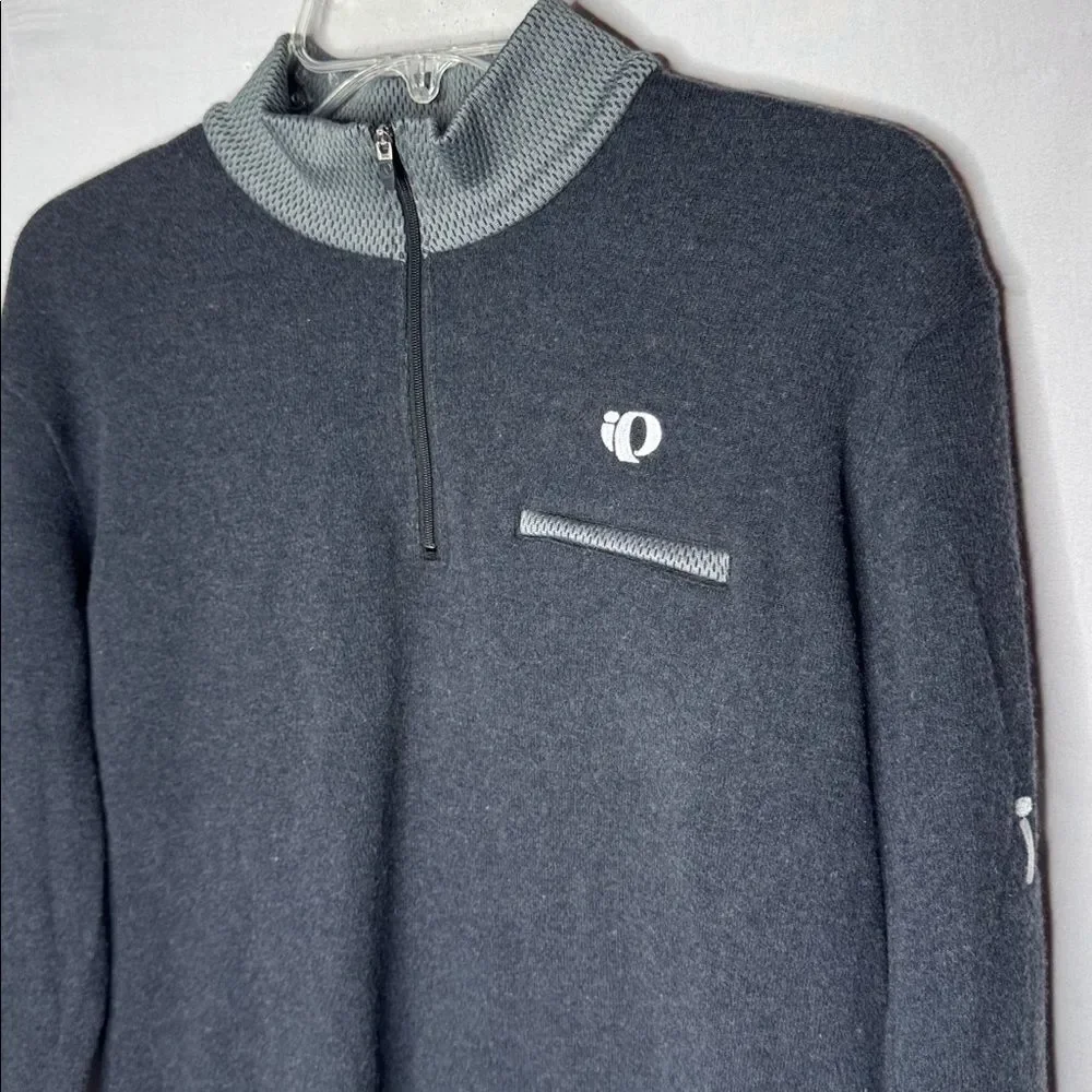 Pearl Izumi Men's Dark Gray Wool Blend Quarter Zip Sweater. Size X-Large.
